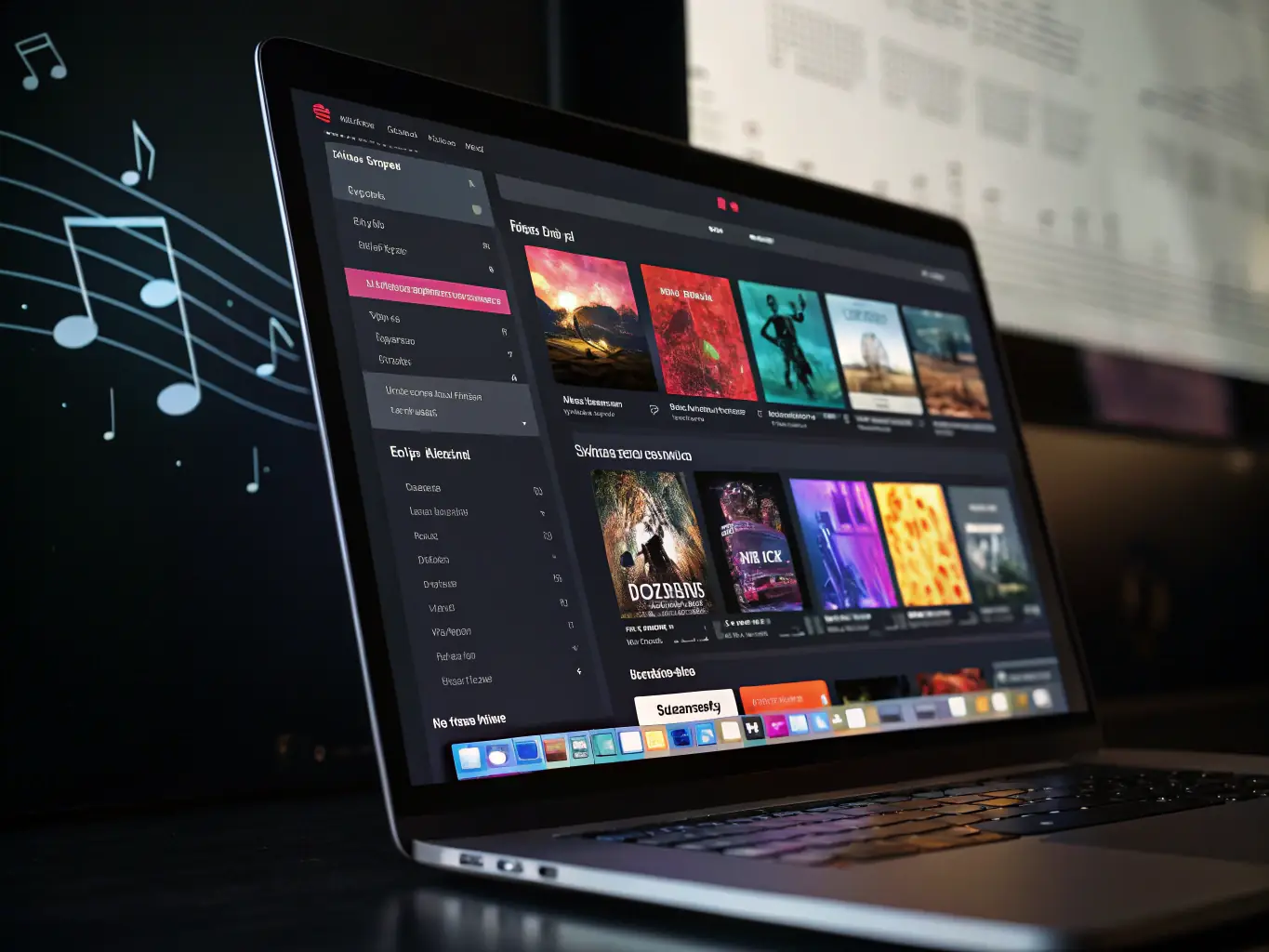 A digital interface showing music tracks, artist profiles, and community forums, illustrating HAUS GANG's music platform and community-building efforts.